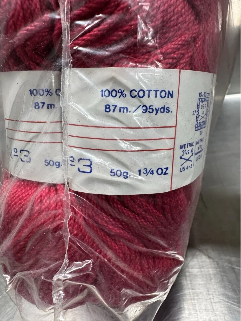 Pinguin Fil Decosse Yarn Color 11 Red 10 Skein Lot
